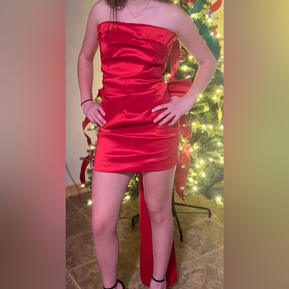 Red Satin Mini Dress